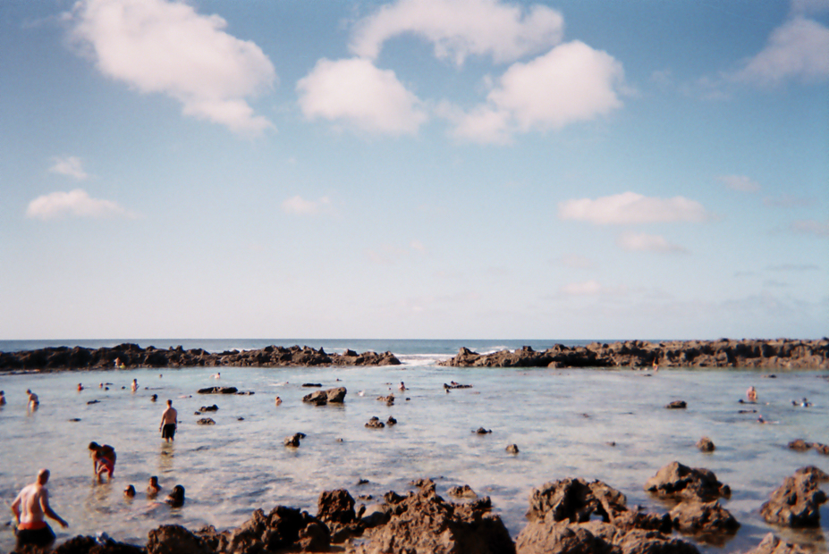 Shark's Cove, Oahu — lava rock tide pools at Pupukea Beach Park on the North Shore